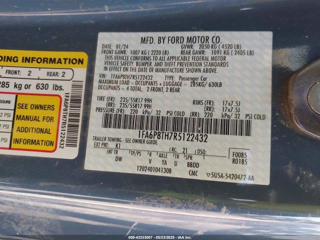 Ford 4v 2024 1FA6P8TH7R5122432 Image 9