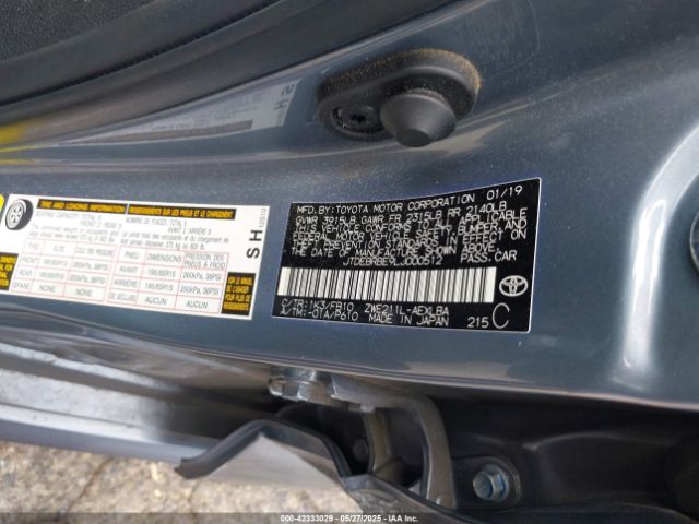 JTDEBRBE9LJ000512 Toyota Corolla Hybrid Le