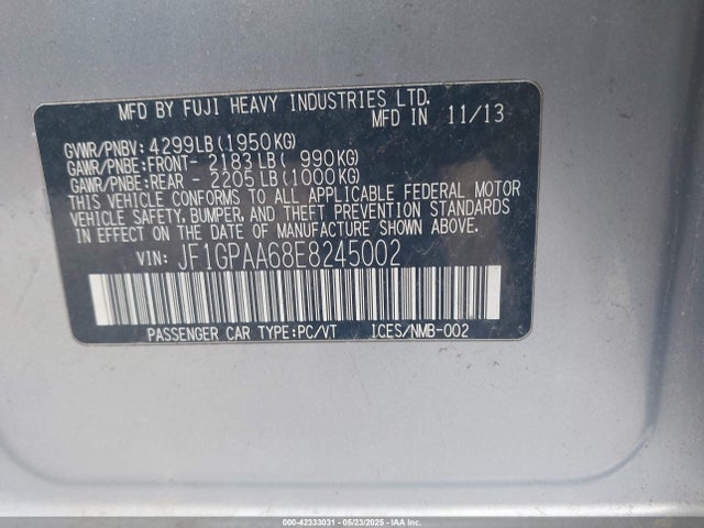 JF1GPAA68E8245002 Subaru 2014