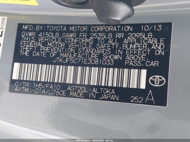 JTKJF5C71E3081033 Scion TC