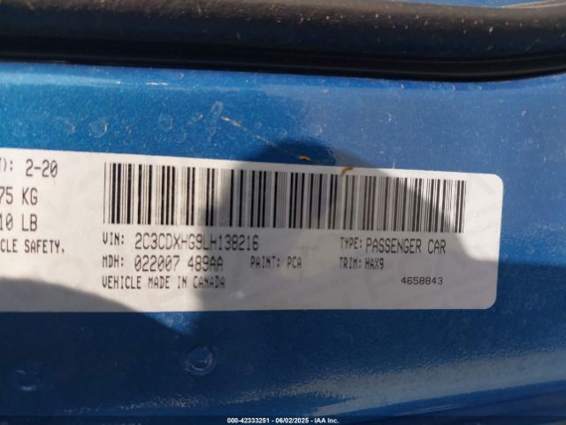 2020 DODGE CHARGER 2C3CDXHG9LH138216 Photo 8