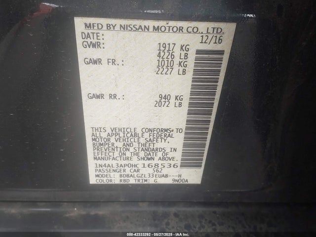 1N4AL3AP0HC168536 Nissan 2017