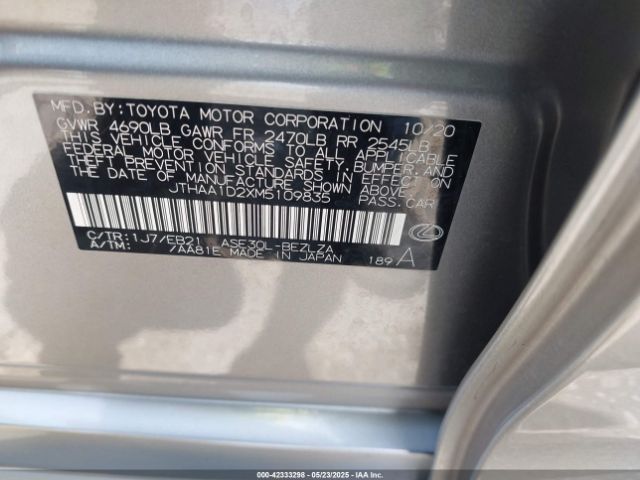 2021 LEXUS IS 300 JTHAA1D2XM5109835 Photo 8