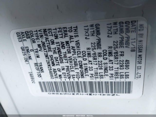 Nissan 2019 2019 JN8AT2MT2KW254860 Image 9