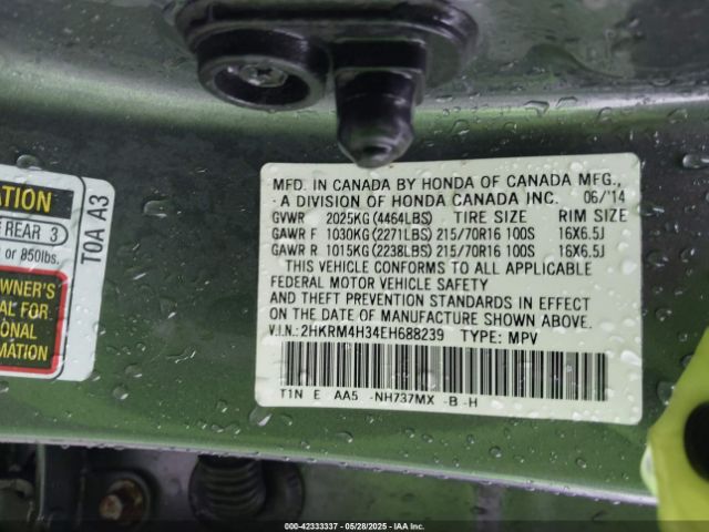 2HKRM4H34EH688239 Honda CR-V LX