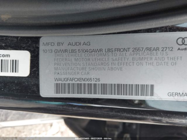 WAUGFAFCXEN065126 Audi A6 2.0t Premium