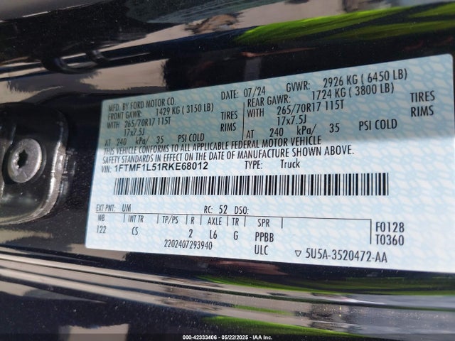 1FTMF1L51RKE68012 Ford 5.0l-4v