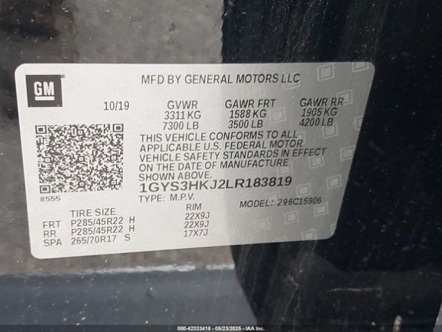 2020 CADILLAC ESCALADE ESV 1GYS3HKJ2LR183819 Photo 8