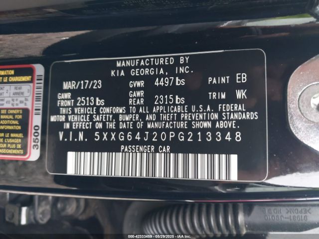 5XXG64J20PG213348 KIA K5 Gt-line
