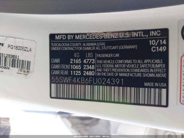55SWF4KB6FU024391 Mercedes-Benz C-Class
