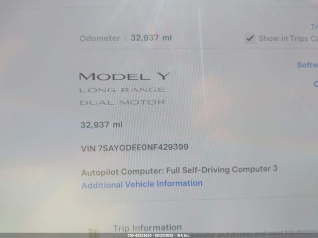 2022 TESLA MODEL Y 7SAYGDEE0NF429399 Photo 6