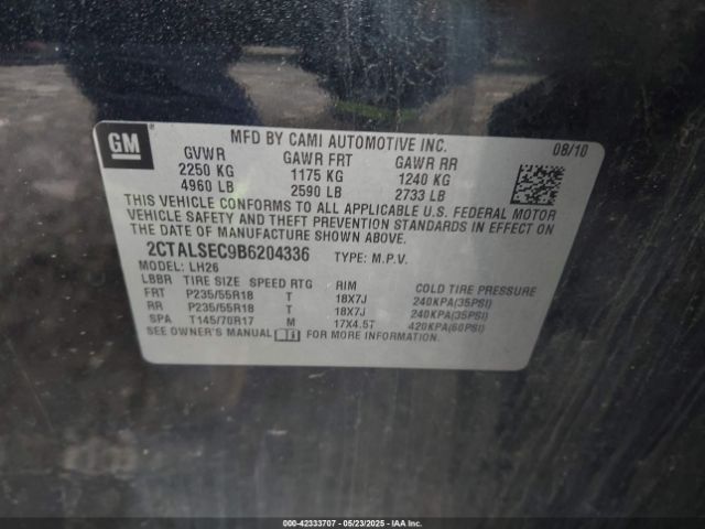2011 GMC TERRAIN 2CTALSEC9B6204336 Photo 8