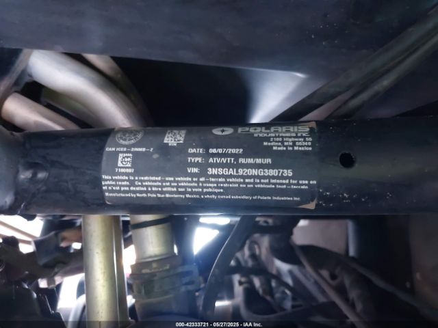 2022 POLARIS RZR 3NSGAL920NG380735 Photo 9