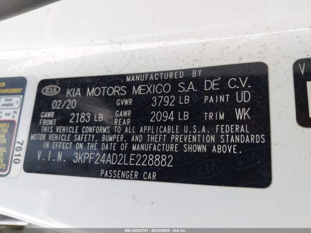 2020 KIA FORTE 3KPF24AD2LE228882 Photo 8