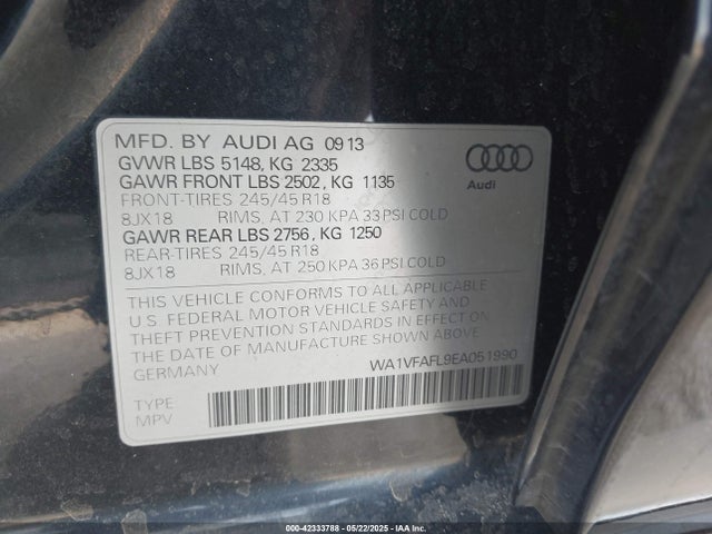 2014 AUDI ALLROAD WA1VFAFL9EA051990 Photo 8
