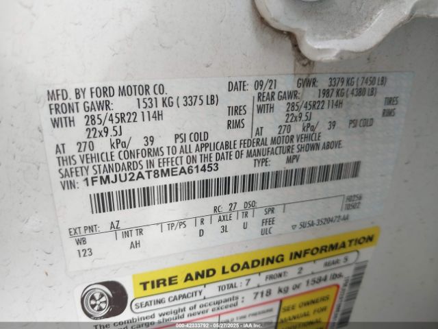 2021 FORD EXPEDITION 1FMJU2AT8MEA61453 Photo 8