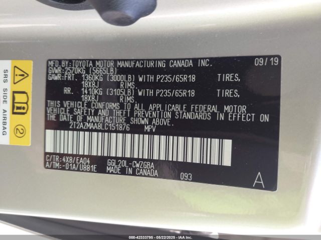 2T2AZMAA8LC151876 Lexus RX 350