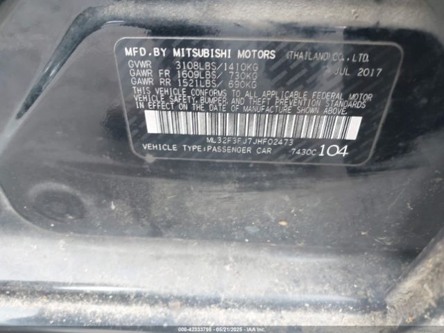 2018 MITSUBISHI MIRAGE G4 ML32F3FJ7JHF02473 Photo 8