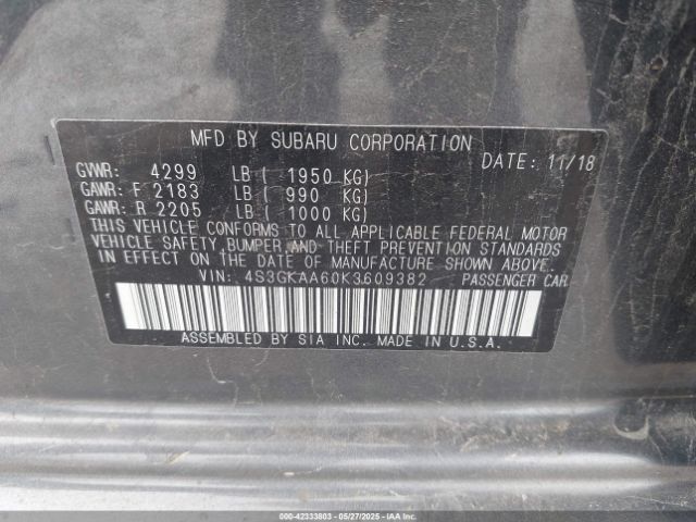 4S3GKAA60K3609382 Subaru Impreza 2.0i