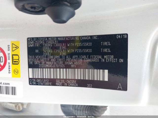 2018 LEXUS RX 350 2T2ZZMCA5JC101935 Photo 8