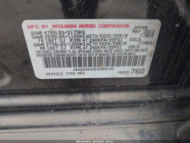 2014 MITSUBISHI OUTLANDER JA4AD3A35EZ005193 Photo 8