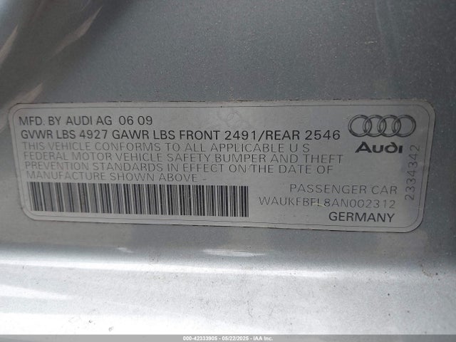 2010 AUDI A4 WAUKFBFL8AN002312 Photo 8