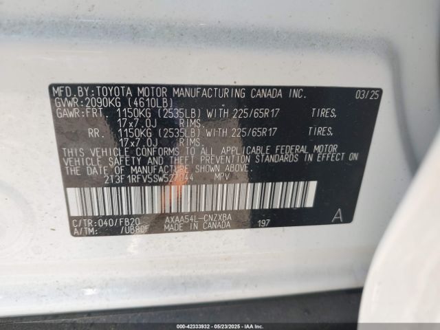 2T3F1RFV5SW527044 Toyota RAV4 LE
