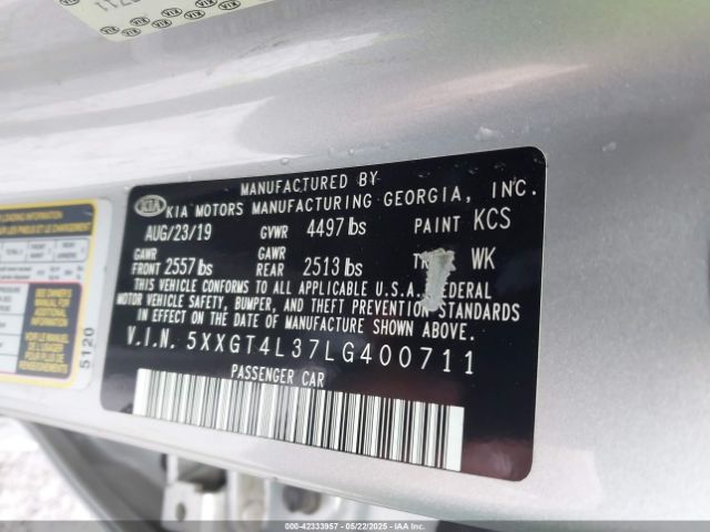 5XXGT4L37LG400711 KIA Optima Lx