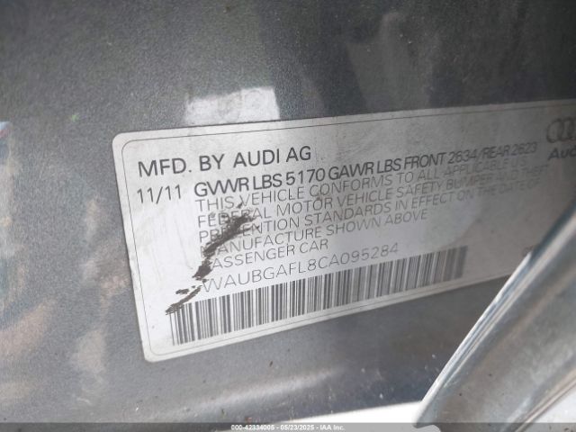 2012 AUDI S4 WAUBGAFL8CA095284 Photo 8