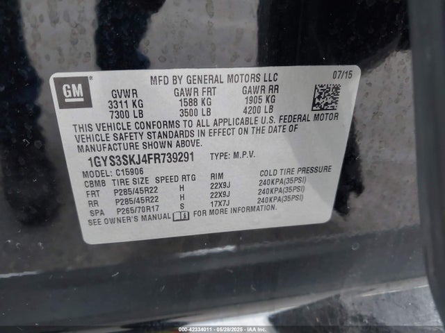 2015 CADILLAC ESCALADE ESV 1GYS3SKJ4FR739291 Photo 8