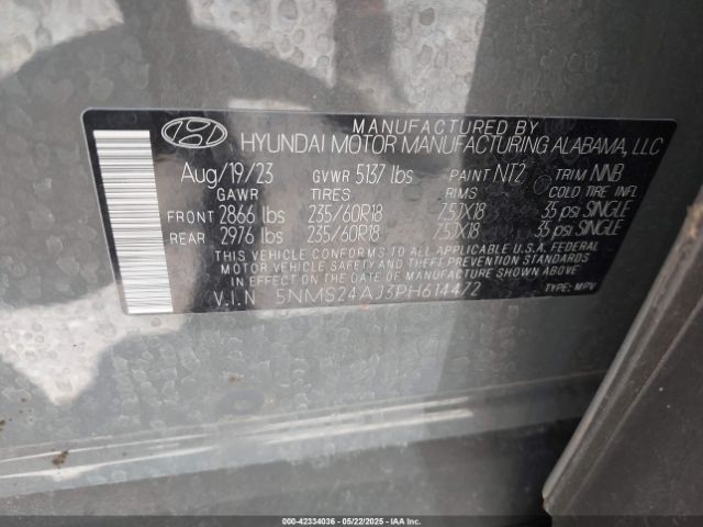2023 HYUNDAI SANTA FE 5NMS24AJ3PH614472 Photo 8