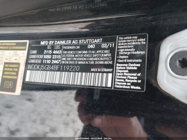 2011 MERCEDES-BENZ E 350 WDDKJ5GB4BF119220 Photo 8