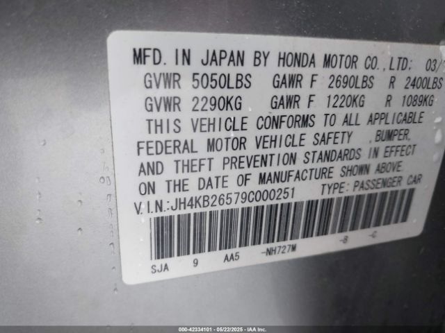 2009 ACURA RL JH4KB26579C000251 Photo 8