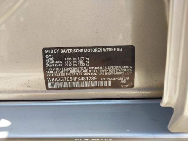WBA3G7C54FK481289 BMW 328I