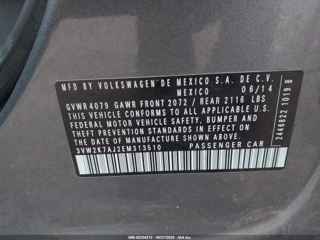 3VW2K7AJ2EM313510 Volkswagen Jetta 2.0l S