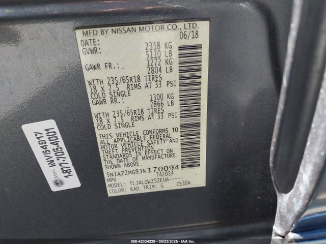5N1AZ2MG9JN170094 Nissan 2018