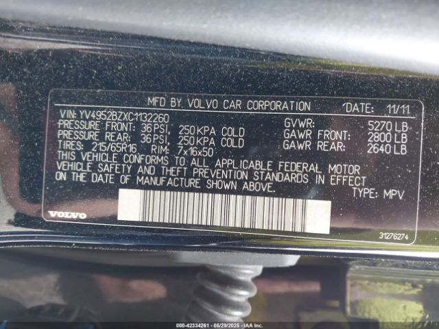 2012 VOLVO XC70 YV4952BZXC1132260 Photo 8