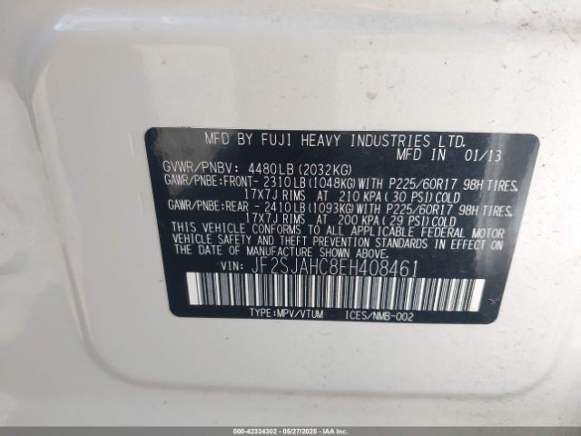 JF2SJAHC8EH408461 Subaru Forester 2.5i Limited