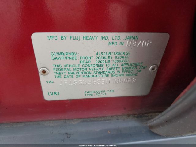 2003 SUBARU FORESTER JF1SG63683H706023 Photo 8