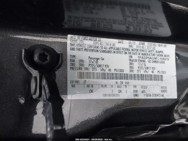 1FADP5AU9FL105919 Ford C-max Hybrid Se