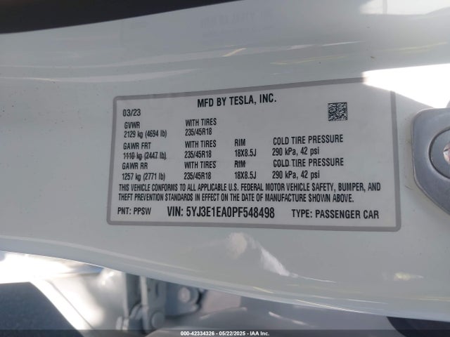 2023 TESLA MODEL 3 5YJ3E1EA0PF548498 Photo 8