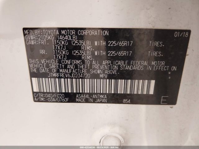 JTMRFREV6JD234720 Toyota Rav4 Xle