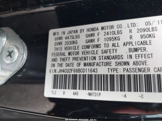 2011 ACURA TSX JH4CU2F66BC011643 Photo 8