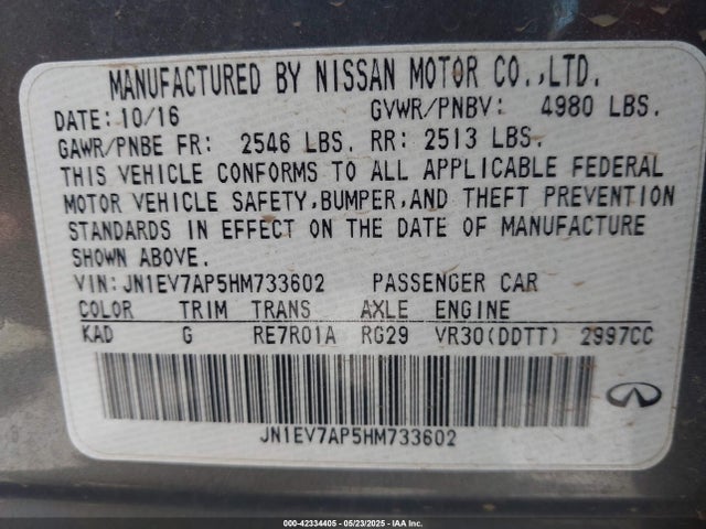 JN1EV7AP5HM733602 Infiniti 2017