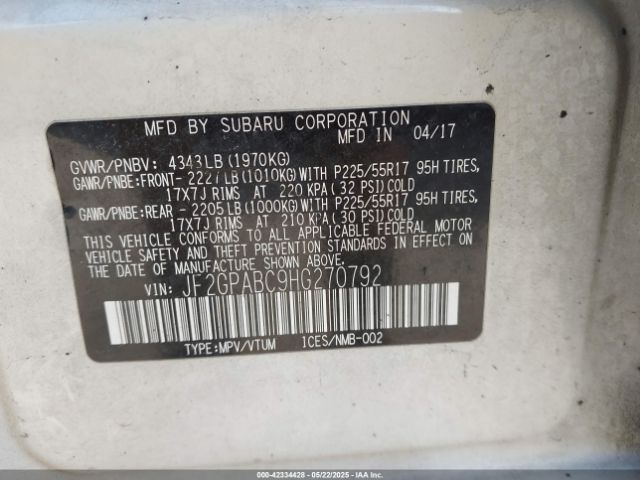 2017 SUBARU CROSSTREK JF2GPABC9HG270792 Photo 8
