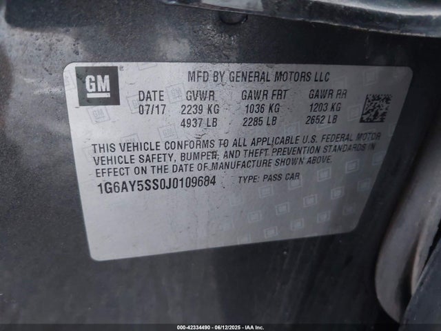 2018 CADILLAC CTS 1G6AY5SS0J0109684 Photo 8