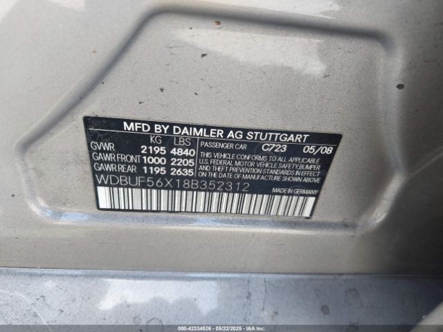 2008 MERCEDES-BENZ E 350 WDBUF56X18B352312 Photo 8