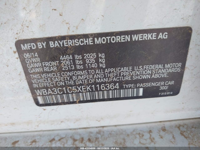 BMW 328I 2014 WBA3C1C5XEK116364 Image 9