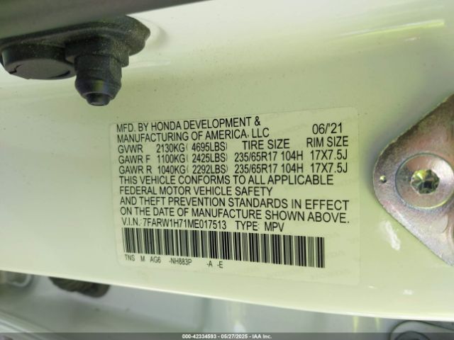 2021 HONDA CR-V 7FARW1H71ME017513 Photo 8