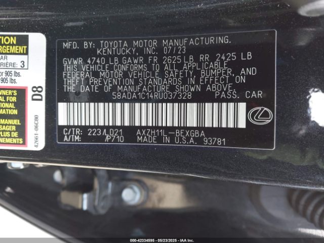 2024 LEXUS ES 300H 58ADA1C14RU037328 Photo 8